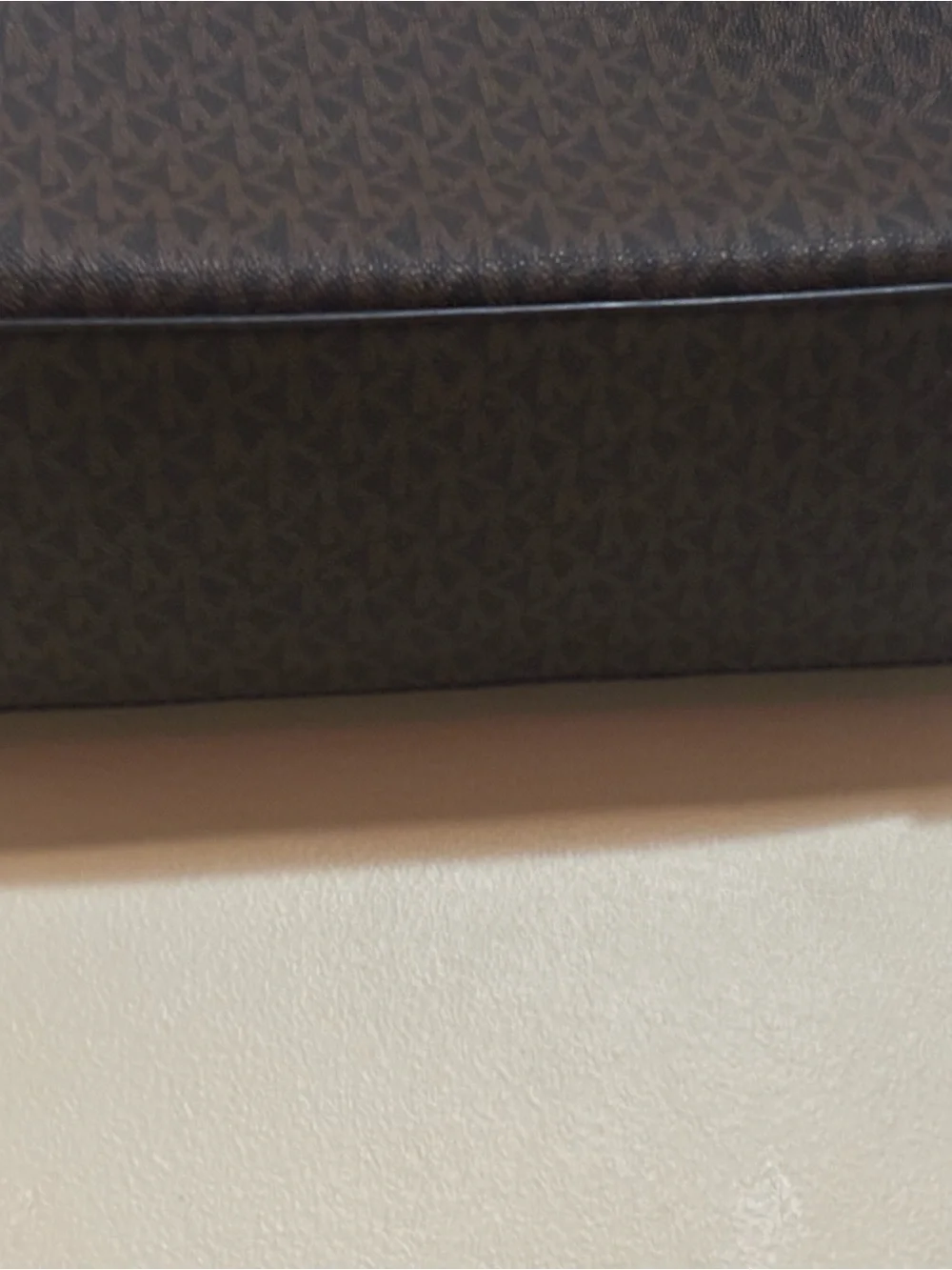 Michael Kors Dark Brown MK Logo Tote with Gold Hardware